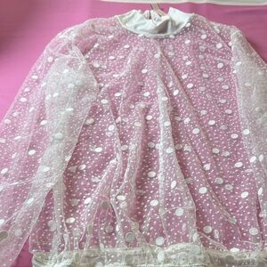 Sheer Polka Dot Long Sleeve Top